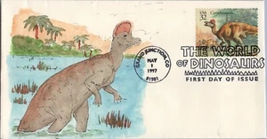 US 3136 FDC Hand Painted Dinosaurs SMB Cachets Corythosaurus ZAYIX STAMPS - Picture 1 of 2