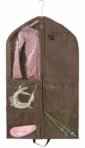 Costume or Dress Up Garment Bag with Clear Pockets Brown - Picture 1 of 7