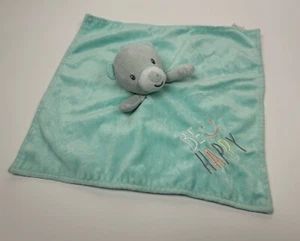 Baby Starters Teddy Bear Plush Lovey Blue Teal  Security Blanket Be Happy - Picture 1 of 8