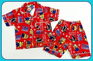 BNWT Despicable Me Minions boys Pyjamas 100 % cotton kids pajamas new sleepwear