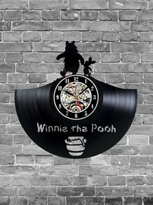 Disney Vinyl Wall Clock, Winnie Pooh and Piglet,Handmade Decoration for Kids - Picture 1 of 1