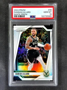 2024 Panini Prizm #90 Damian Lillard White Prizm /175 PSA 10 Gem Mint - Picture 1 of 2