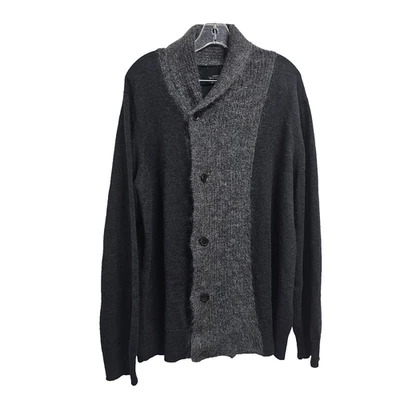 AllSaints шаль шеи кардиган свитер мужчин размер XXL серый уголь хлопок смесь - Изображение 1 из 4