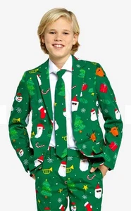 OPPOSUITS ~ BOYS 3 PIECE GREEN COAT-PANTS-TIE SUIT ~ 6 Years - Picture 1 of 11