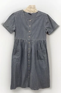 Erika & Co Vintage School Teacher Plaid Denim Button Down Shift Dress Women’s XL - Picture 1 of 9