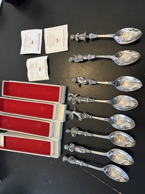 Cucharas de plata Reed And Barton “Children Of Christmas”. 8 cucharas. 1980-1987 Foto 1 de 4