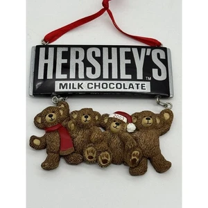 Hershey’s Chocolate Bar & Teddy Bears Christmas Tree Ornament 2003 - Picture 1 of 4