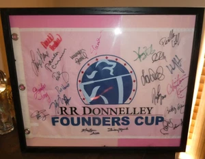 2011 LPGA RR Donnelley Founders Cup Autographed Pink Flag! Louise Suggs! Spork! - Picture 1 of 4