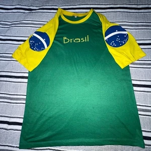 Camiseta Brasil Gráfica Fútbol Fútbol Camiseta Verde Amarillo Bandera Brasileña Top - Imagen 1 de 6