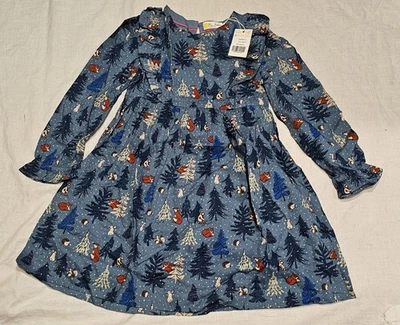Мини Boden оборки ярусный платье Fox еж синий новый с Ярлыками новый 7-8 - Изображение 1 из 4