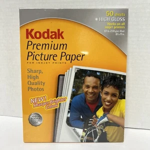 KODAK PREMIUM PICTURE PHOTO PAPER 50 SHEETS 8-1/2" X 11" HIGH GLOSS INKJET NEW - Picture 1 of 7