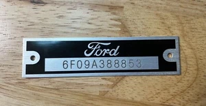 FORD SCRIPT PLATE ID DATA PLATE NUMBER DATA TAG NAMEPLATE - Picture 1 of 3