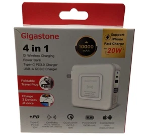 Banque d'alimentation de charge sans fil Gigastone 4-en-1 - Photo 1 sur 9