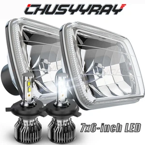 2X 5x7" 7x6" Faros Hi/Lo DRL FIT Ford E 100 E 150 E 250 E350 Econoline Van - Imagen 1 de 20