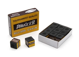 Accesorios de billar tiza tiza de billar tiza "Pioneer" negro paquete de 12 - Imagen 1 de 2