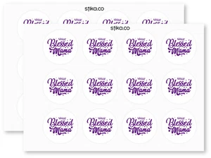 Pack of 24 Blessed Mama paper labels, Mother's Day Stickers Decorative Stickers  - Picture 1 of 3