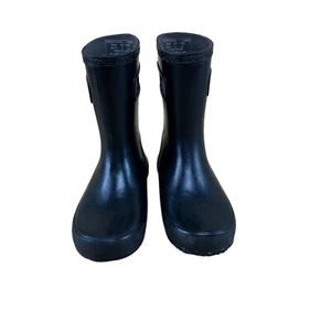 Bogs Rain Boots Unisex Size Yourh 2 Black Skipper Solid Pull On Waterproof - Picture 1 of 8