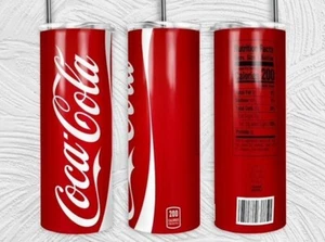 COKE COCA-COLA POP SODA CAN DRINK 20 OZ STAINLESS STEEL TUMBLER CUP +LID & STRAW - Picture 1 of 4