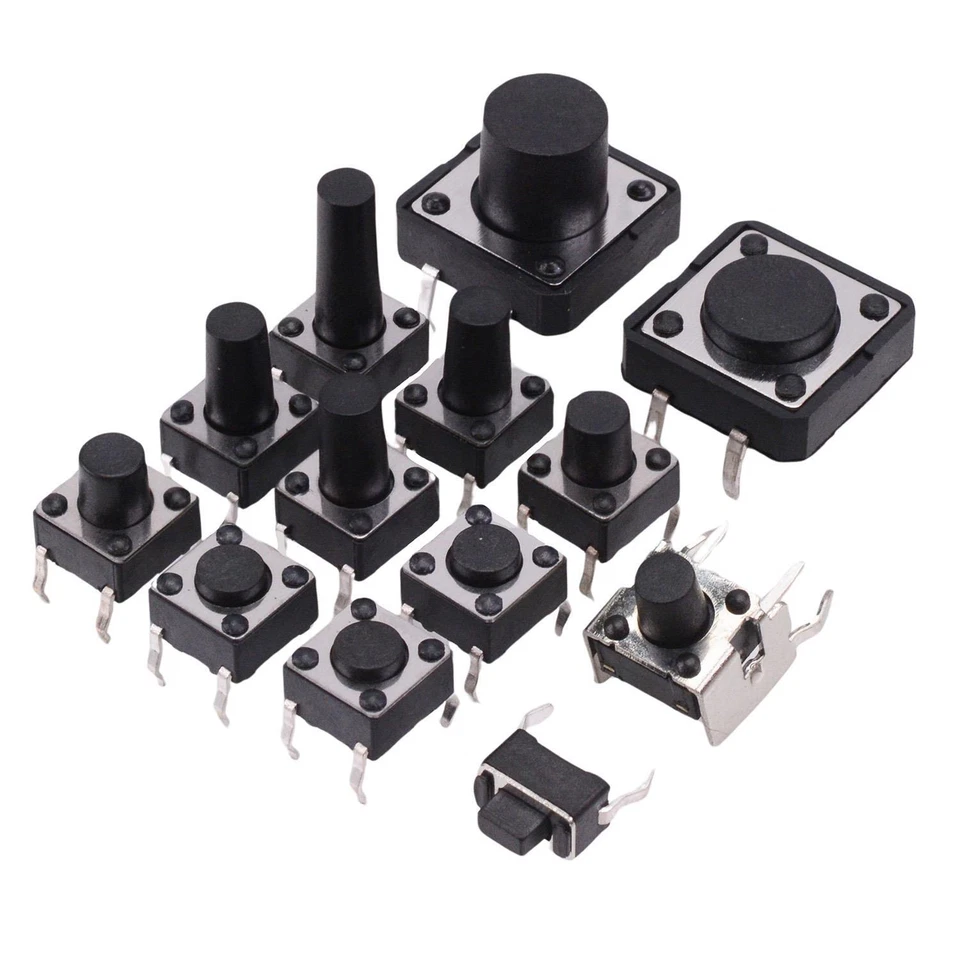 Momentary Tactile Switch Push Button PCB Mount Miniature 6x6mm 12x12mm - Image 1 of 1