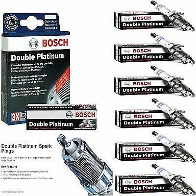 6 Double Platinum Spark Plugs Bosch For 2014-2016 PORSCHE PANAMERA V6-3.0L Foto 1 de 4
