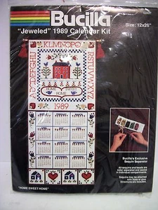 UNOPENED Bucilla 1989 Jeweled Calendar KIT #82497 Home Sweet Home Great Gift - Picture 1 of 8