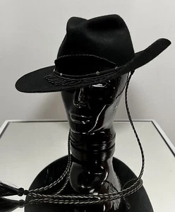 Nancy Huges Co Cowboy Hat Black Wool Western Beaded She’s A Lady Women’s 7 - Bild 1 von 10