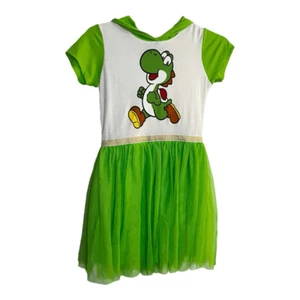 Girls Nintendo Yoshi Hoodie Tutu Costume Dress Cosplay Size Large Green White - Picture 1 of 8