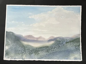 Vintage Original Watercolor Painting Art Landscape - Bild 1 von 6