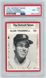 1981 Detroit News Tigers Centennial #68 Alan Trammell NM-MT PSA 8 One Graded - Picture 1 of 2
