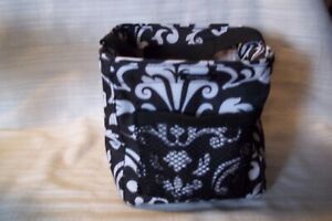 Thirty One Black And White Small SQUARE TOTE / BASKET