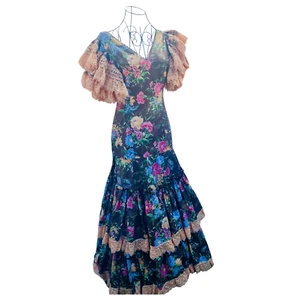 Cintura 27" Vintage Auténtico Vestido Flamenca Gitano Frida Juegos con disfraces, Español, Vaquera - Imagen 1 de 13