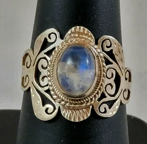 STERLING CLEAR BLUE STONE RING SIZE 9.5 - Picture 1 of 8