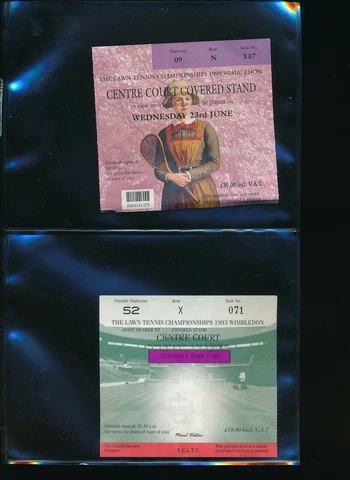 June 23 1999 Wimbledon Ticket centre court Davenport & Sampras beat Graf Agassi Cover
