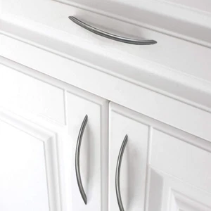 Modern Arch Pull Handles Kitchen/Bathroom Cabinet Hardware Brushed Nickel - Picture 1 of 4