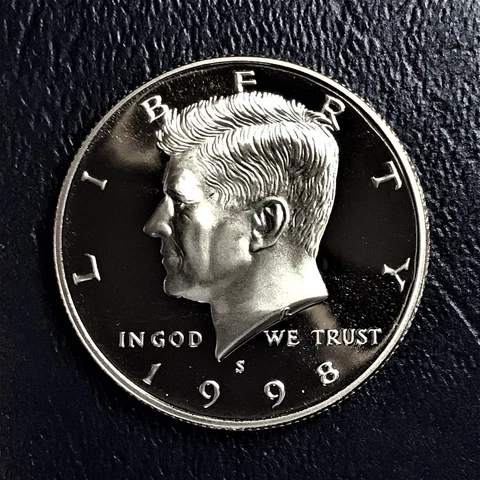 100% to Charity 1998 S 90% Silver Proof Kennedy Half Dollar from Proof Set (sa) Cover