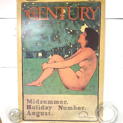 Impresión de póster Maxfield Parrish The Century 1897 de colección década de 1980 nueva reproducción 21" x 31" Foto 1 de 4
