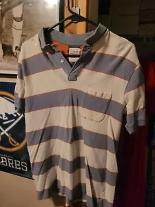 Vintage Y2K Old Navy Blau Weiß Orange Gestreift Polo T-Shirt Herren M - Bild 1 von 3