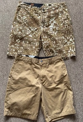 Lot Of 2 Vintage Batik And Solid Volcom Y2K Grunge Shorts-Size 33 9” Inseam - Image 1 of 4