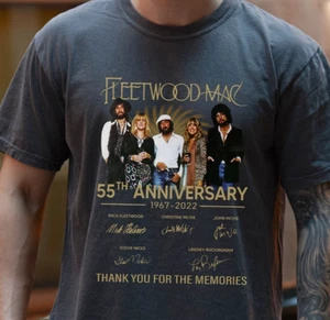 Camiseta Fleetwood Mac 55 Aniversario Banda de Rock Vintage Negra Color Cómodo Camiseta - Imagen 1 de 7