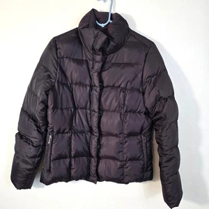 Eddie Bauer Gänsedaunenjacke Damen M Pflaume Puffer Reißverschlusstaschen Gorpcore LESEN  - Bild 1 von 12
