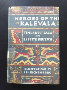 Heroes of the Kalevala by Babette Deutsch. H/C w/ D/J. 1949. 5th Printing Ex Lib - Picture 1 of 20