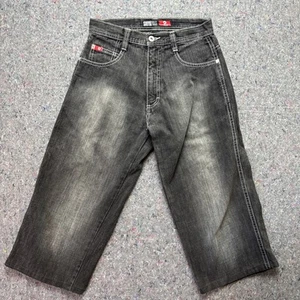 Vintage Southpole Jeans Youth Size 14 Blue Y2K Denim Baggy Wide Leg Skater Black - Picture 1 of 12