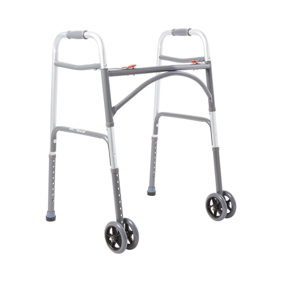 McKesson Adult Folding Walker Steel 500 Lbs. 32 to 39 Inch Height