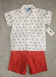 Good Lad Boys 2 piece Set Shirt & Shorts Size 7 Nautical Theme NWT - Picture 1 of 3
