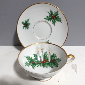 Tirschenreuth Bavaria Noel Christmas Teacup And Saucer - Picture 1 of 9