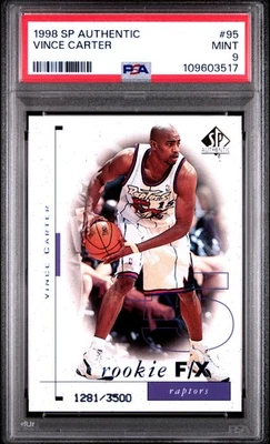 1998 SP AUTHENTIC #95 VINCE CARTER ROOKIE RC 1281/3500 PSA 9 - Image 1 of 2