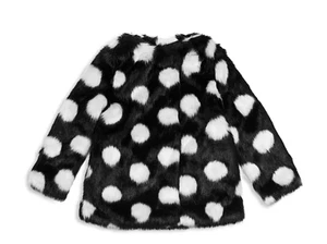 NUEVO CON ETIQUETAS KATE SPADE NEW YORK Talla 3T NIÑA LUNARES IMITACIÓN PIEL ABRIGO NEGRO/BLANCO - Imagen 1 de 10
