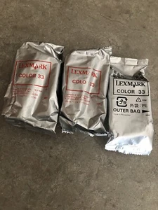 Lexmark Color 33 Ink Cartridge Bundle of 3 NIP! NEW! - Picture 1 of 1