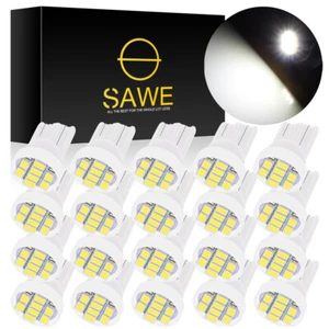 20 x SAWE White T10 194 168 2825 LED Instrument Gauge Cluster Dash Light Bulbs - Picture 1 of 5