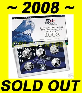 2008-S US Mint State Quarters Proof Set Hawaii Alaska New México Arizona Coins - Bild 1 von 5